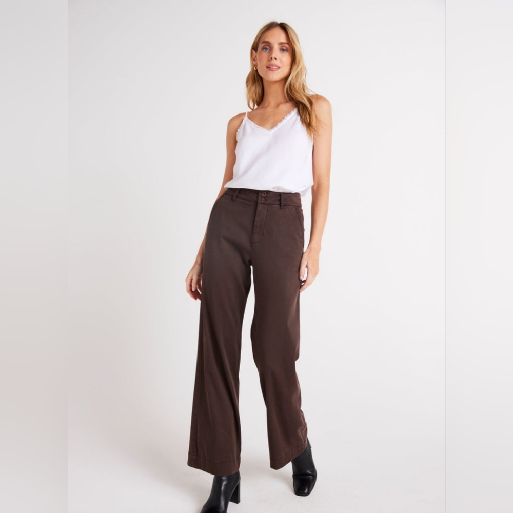 Bella Dahl Sidney Wide Leg Pant NWT Chestnut Brown Women's Sz 25 & 28